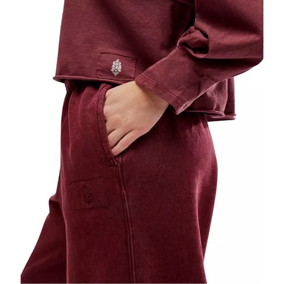 NWT Free People Movement, All Star Sweatpants, Oxblood, Size L - Picture 6 of 7